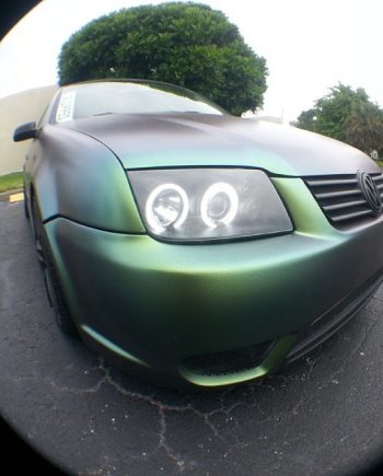 Jetta painted by Dr. Dipped With our Green Gold Indigo Chameleon Pearls