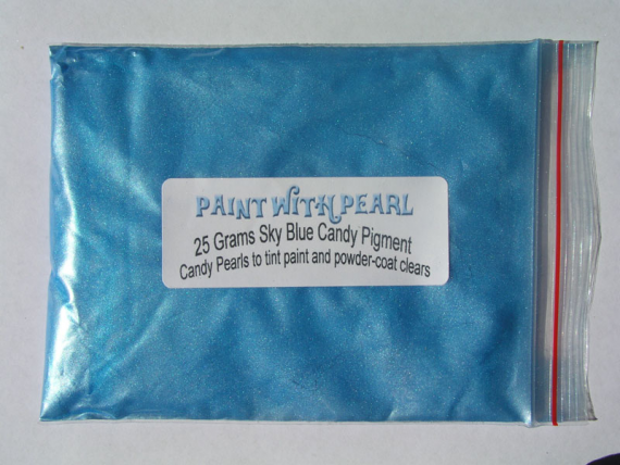 Sky Blue Candy Pearl in 25 Gram Bag.
