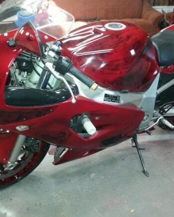 Ruby Red candy pearls painted on a user's bike.