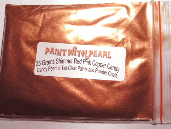 25 gram bag of Shimmer Red-Pink Candy Pearl