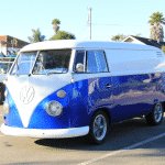 Royal Blue Candy Pearls VW Micro Bus Van.