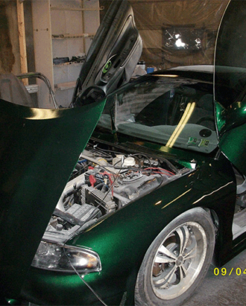 This Emerald Green Metal Flake Paint By Karetakers Kustoms is awesome.