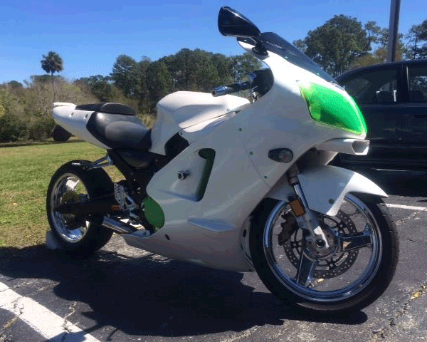 Shimmer Green Kawasaki at Daytona Bike week.