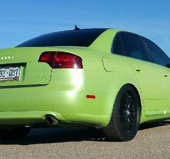 Lemon Lime Yellow Gold Flip Paint Chameleon Pearl on Audi by Dynamic Auto Dip.