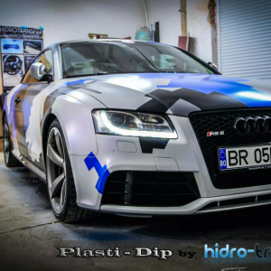 Audi Dipped in Hydro Transfer using Blue Ghost, Violet Ghost, Electric Blue, Black gunmetal. All this using Plasti Dip Pearls from Paint with Pearl.