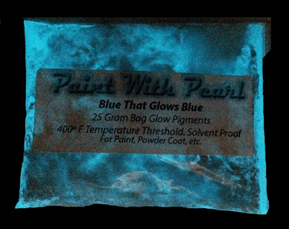 Blue glow in the dark Pigment can give you blue in the day, and blue Glow at night!