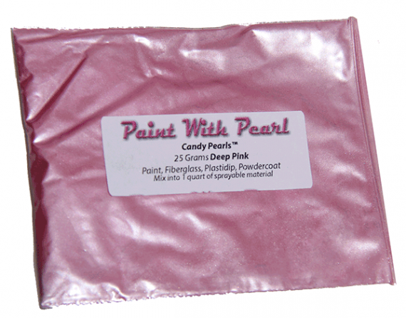 25 Gram Bag of Deep Pink Candy Pearls for custom paint and coatings of every kind.