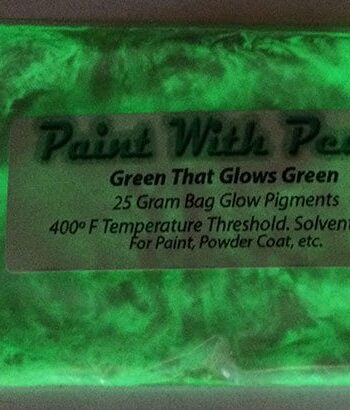 Glow in the Dark paint pigments. Green glows green pigment for paint and other coatings.