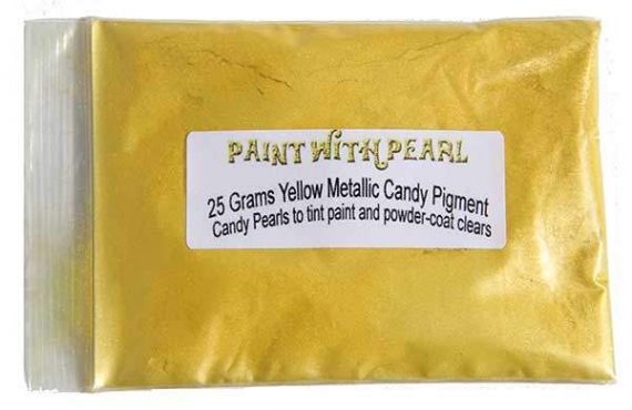 25 Gram Bag of Yellow Metallic Candy Paint Pearls.